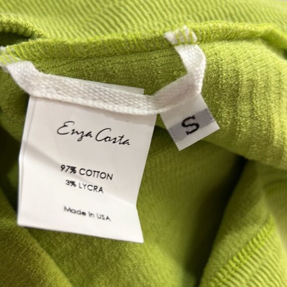 Enzo Costa Revolve puckered knit skirt in lime green EUC size small - Picture 10 of 11